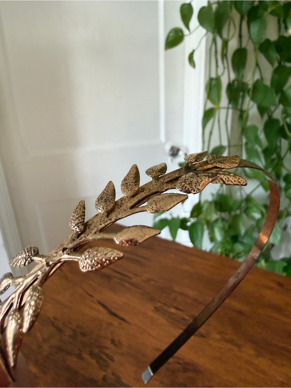 Gold Leaf Accent Headband - Women Accessories - Picture 3 of 11